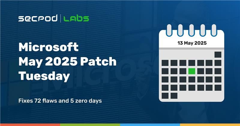 Microsoft Patches 72 Flaws, 5 Zero Days in May 2025 Patch Tuesday | SecPod